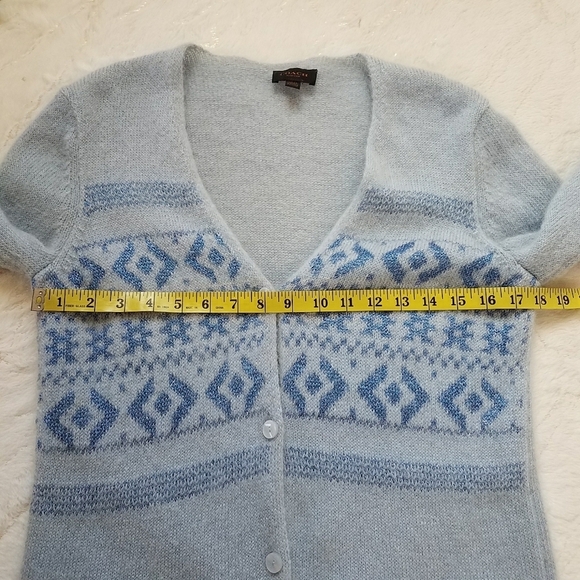 COACH FAIR ISLE LUXURY MOHAIR-BLEND CARDIGAN SWEATER - Picture 4 of 8